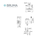 MEDIDAS SISTEMA DE DUCHA EMPOTRADO X-ALPHA BRUMA